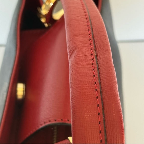 Vera Pelle Black and Red Leather Handbag - Picture 7 of 11